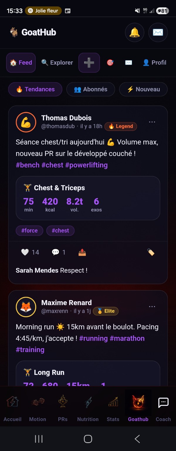 GoatHub — réseau social